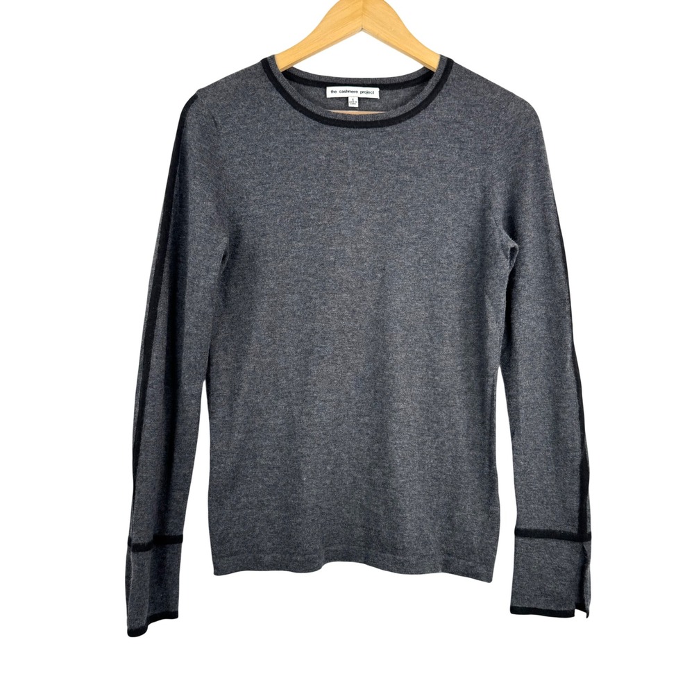 The Cashmere Project Gray Crew Neck Long Sleeve Sweater cashmere money sz S